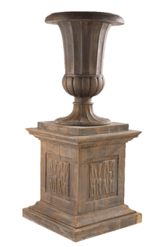 Fluted Bell Urn With Plinth 